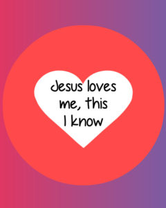 heart with Jesus loves me