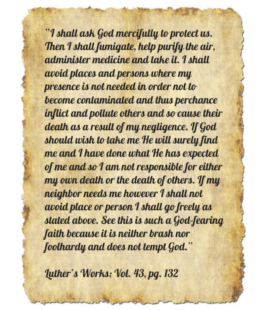 Martin Luther quote on plague