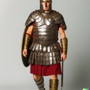 Roman soldier wearing breastplate armor